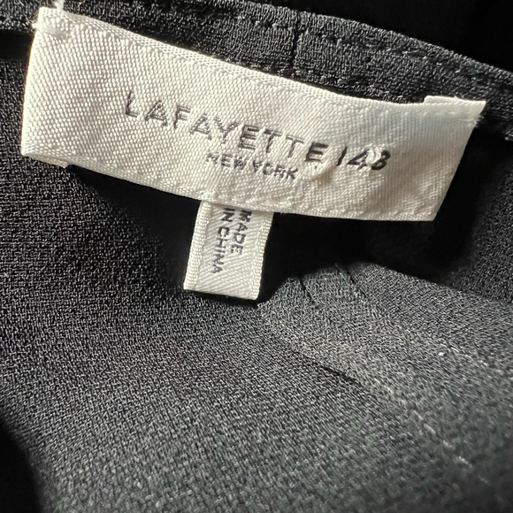 Lafayette 148 New York Black classy Blouse- Medium - Picture 8 of 9
